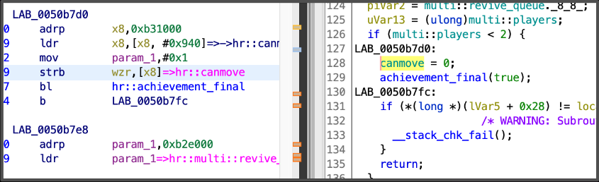 Mobile Game Hacking: Setting canmove variable